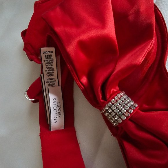 Victoria's Secret Wicked Unlined Bow Balconette Push-Up Bra Lipstick 36C NWT - Picture 6 of 10